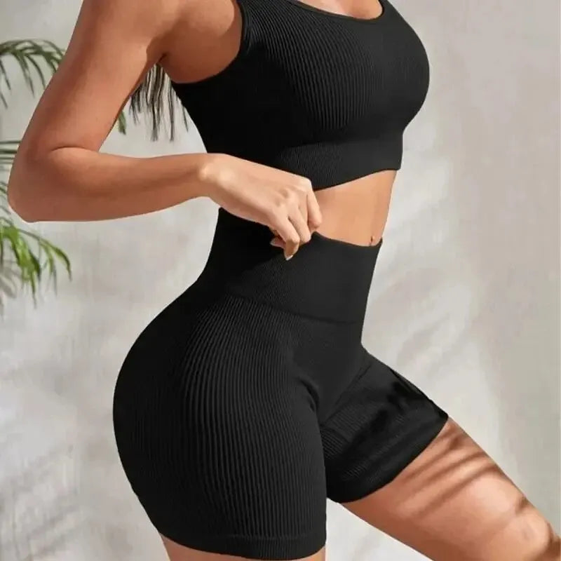 Women's Seamless Ribbed Yoga Set