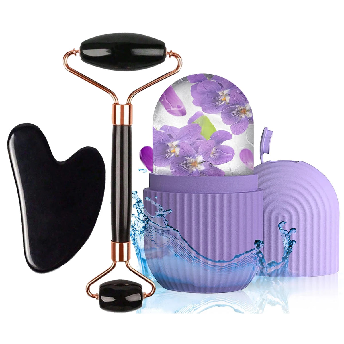 GlowIce Ice Face Roller Set Stainless Steel Lifting Tool by Haraps.com