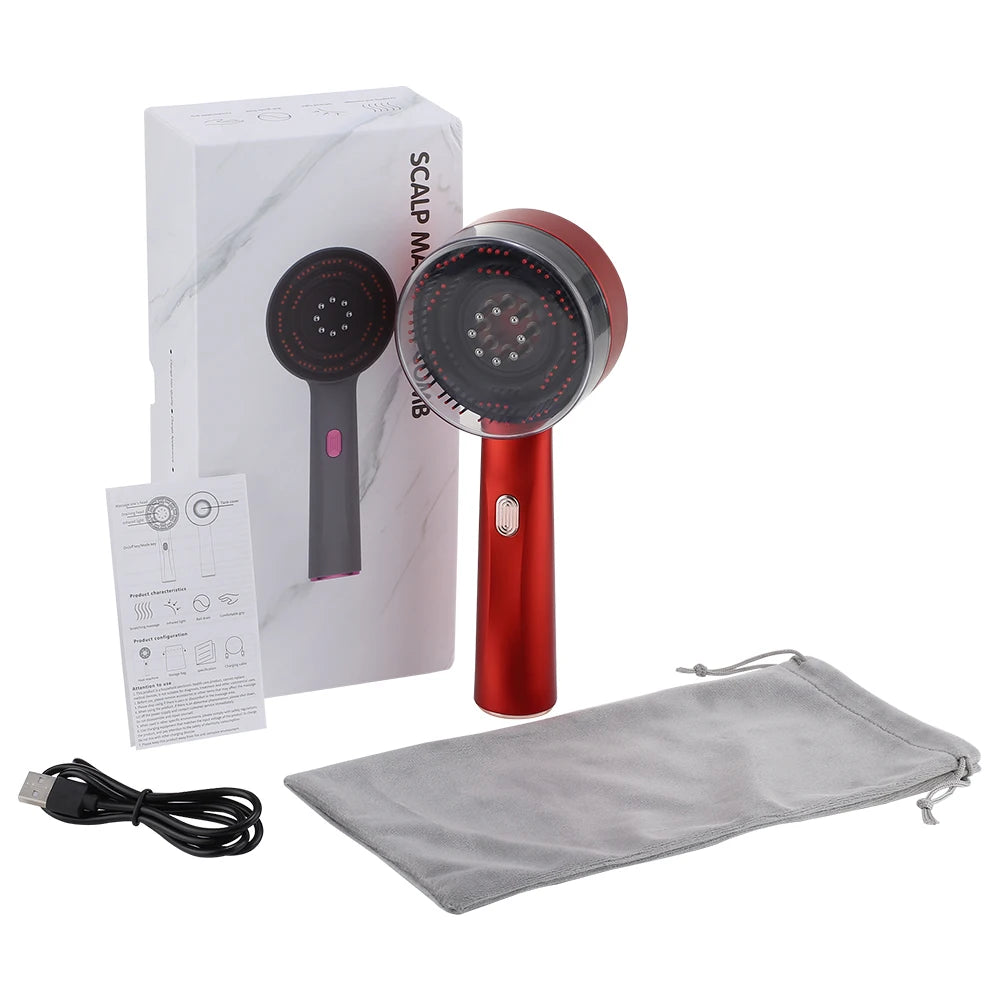 Electric Scalp Massage Comb with Red Light Therapy – Hair Growth & Liquid Applicator Comb