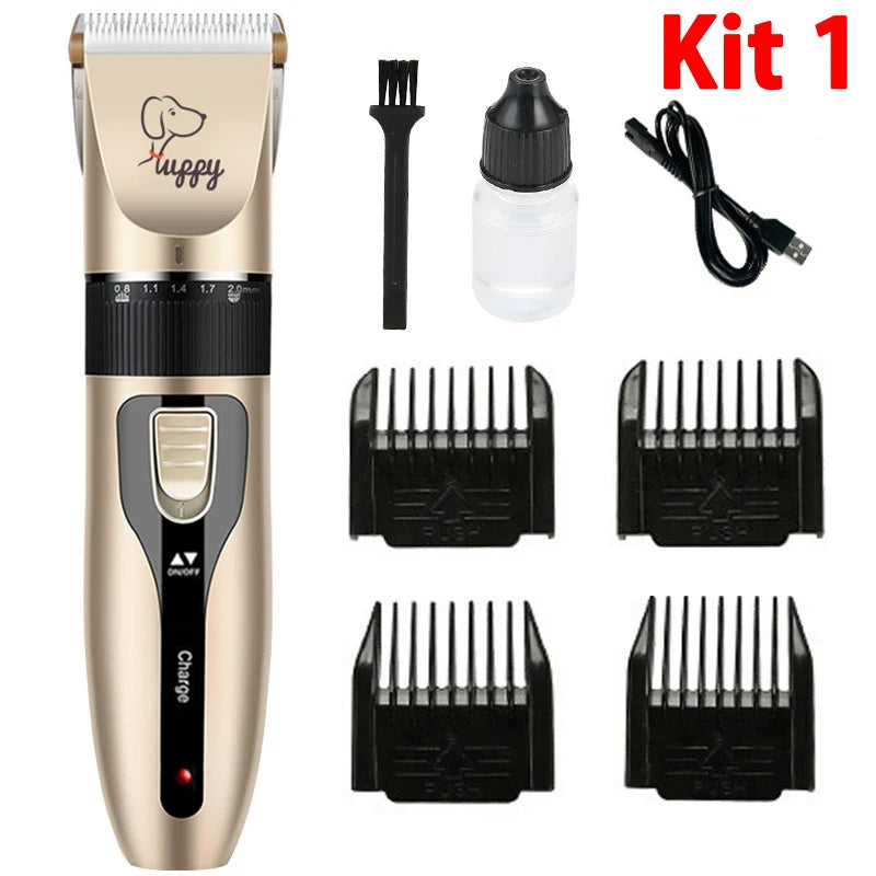 Professional Electric Pet Clipper Grooming Kit – Rechargeable Dog & Cat Hair Trimmer Set