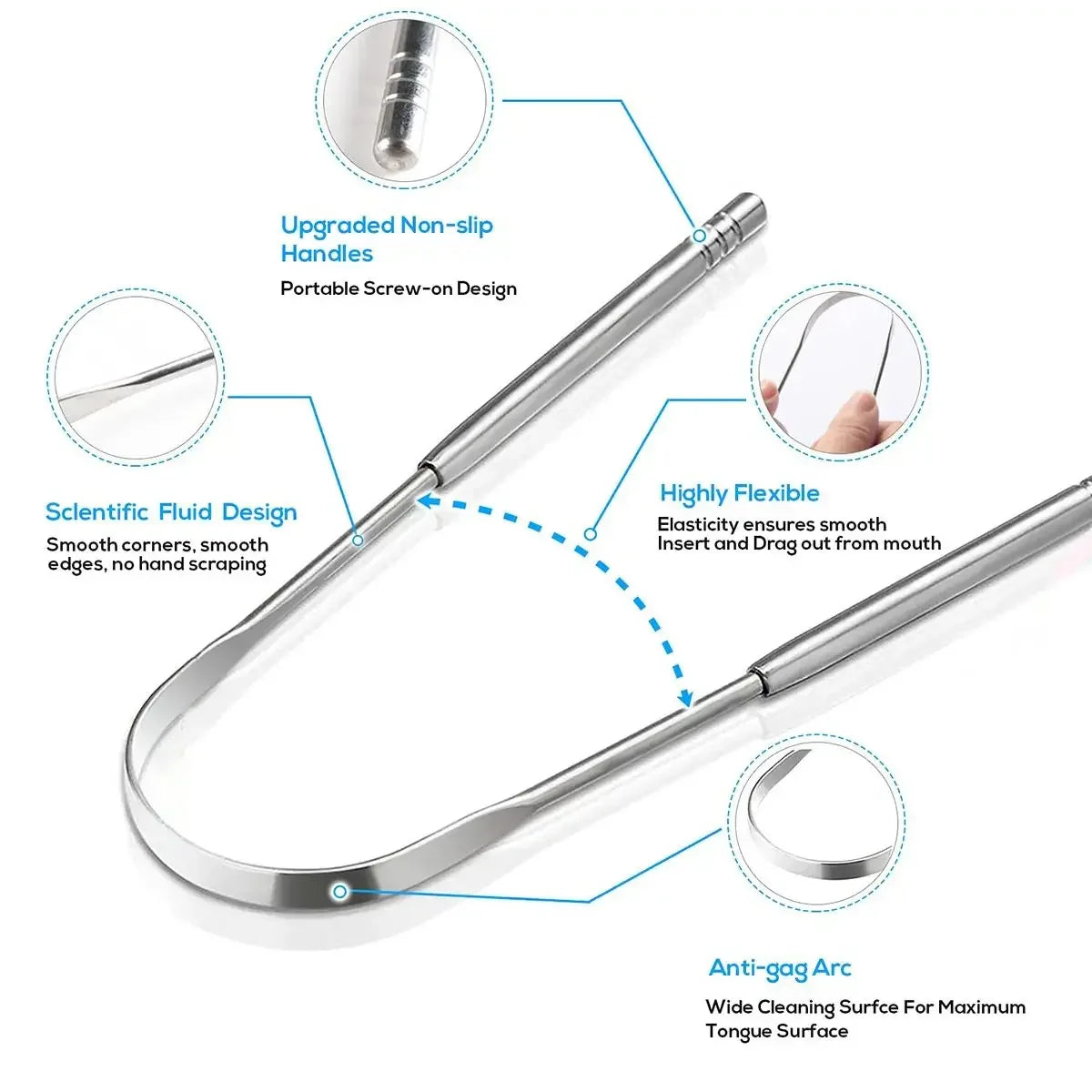 Premium Stainless Steel Tongue Scraper