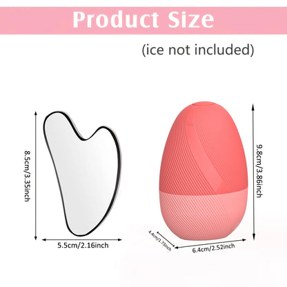 Ice Roller & Gua Sha Tool Set By GlowLift 2-Piece by Haraps.com