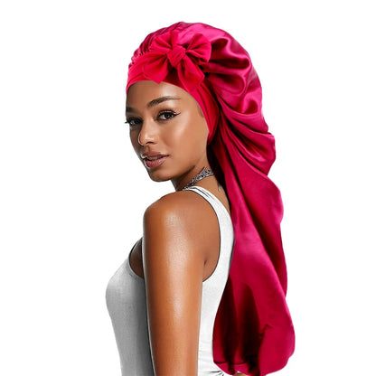 Long Bowknot Satin Bonnet