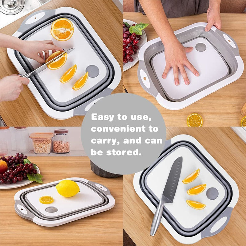 3 in 1 Collapsible Cutting Board/Dish Washing Bowl