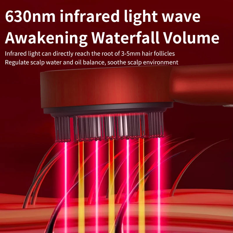 Electric Scalp Massage Comb with Red Light Therapy – Hair Growth & Liquid Applicator Comb