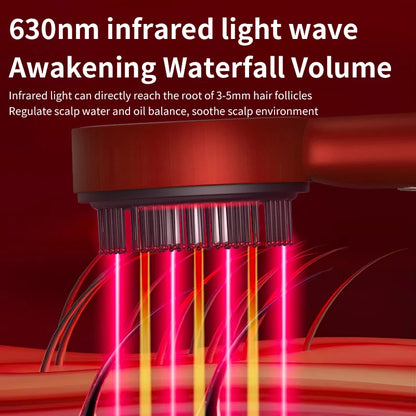 Electric Scalp Massage Comb with Red Light Therapy – Hair Growth & Liquid Applicator Comb