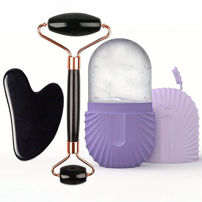 Purify Ice Face Roller Set With Gua Sha Tool by Haraps.com