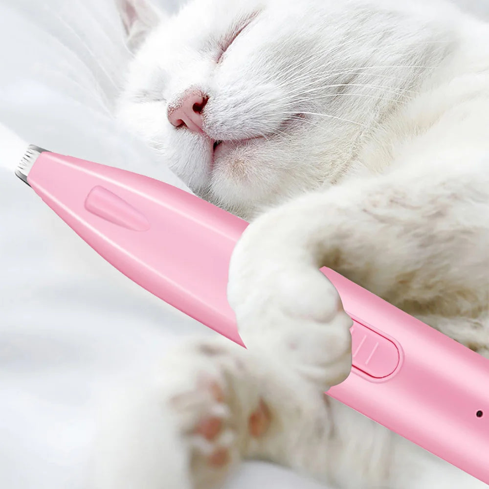 Professional Pet Hair Trimmer with LED Light – Electric Dog & Cat Paw Grooming Clipper