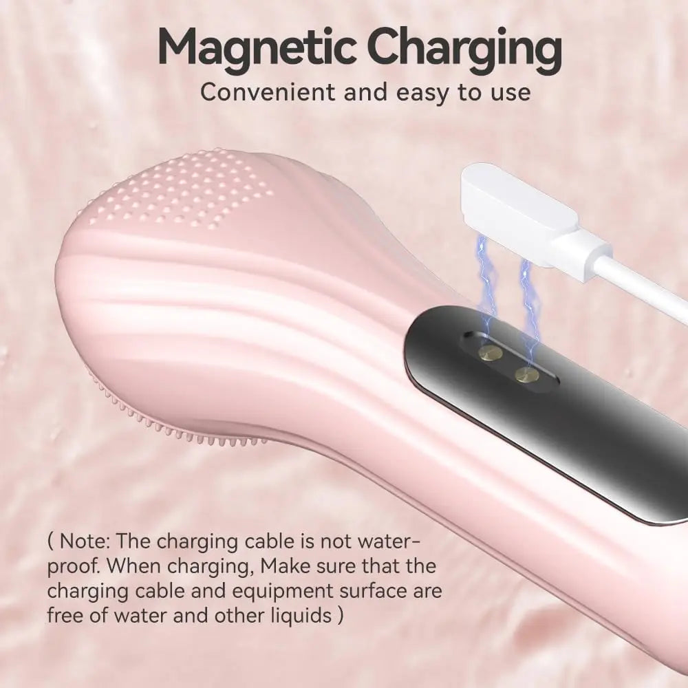 Silicone Electric Facial Cleansing Brush with Heating & Vibration
