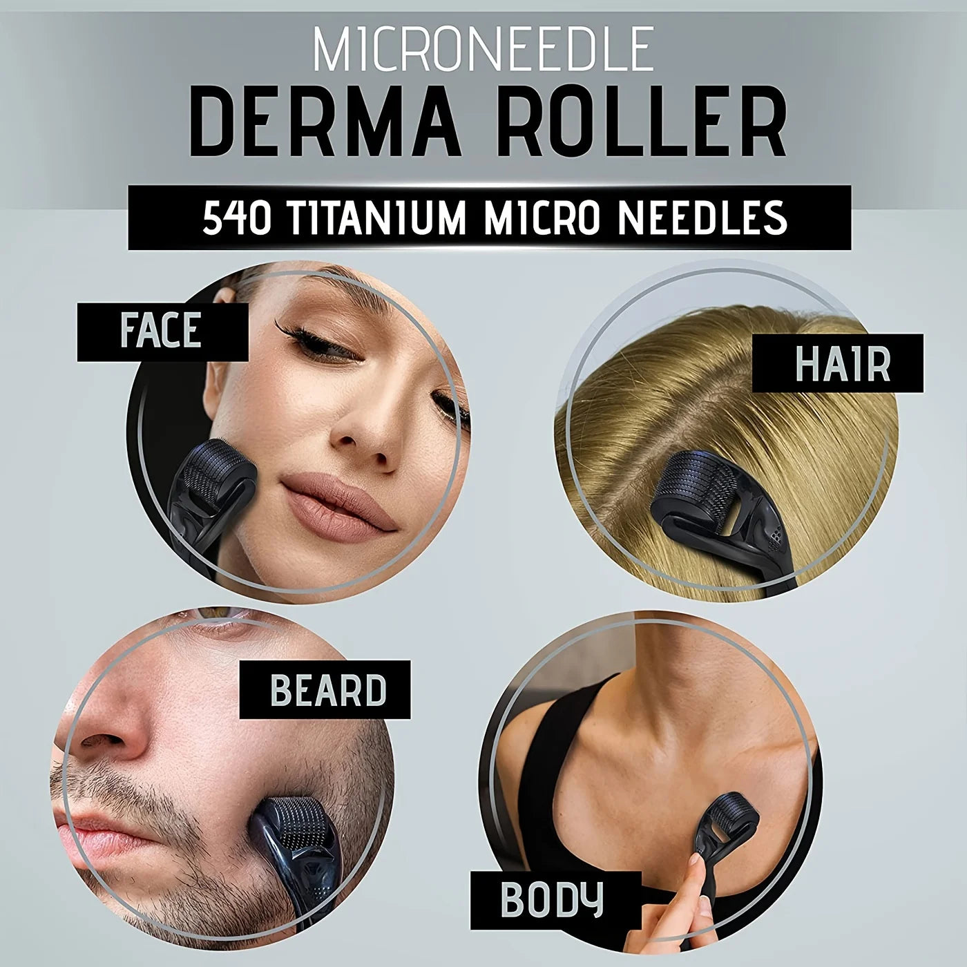 DermaTool Premium 540 Needle Derma Roller 0.25mm by Haraps.com