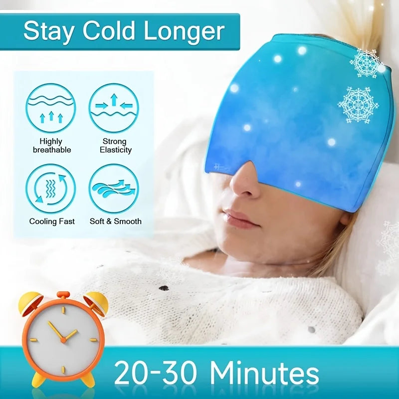 CoolRelief Gel Ice Cap For Migraine And Sinus Relief by Haraps.com