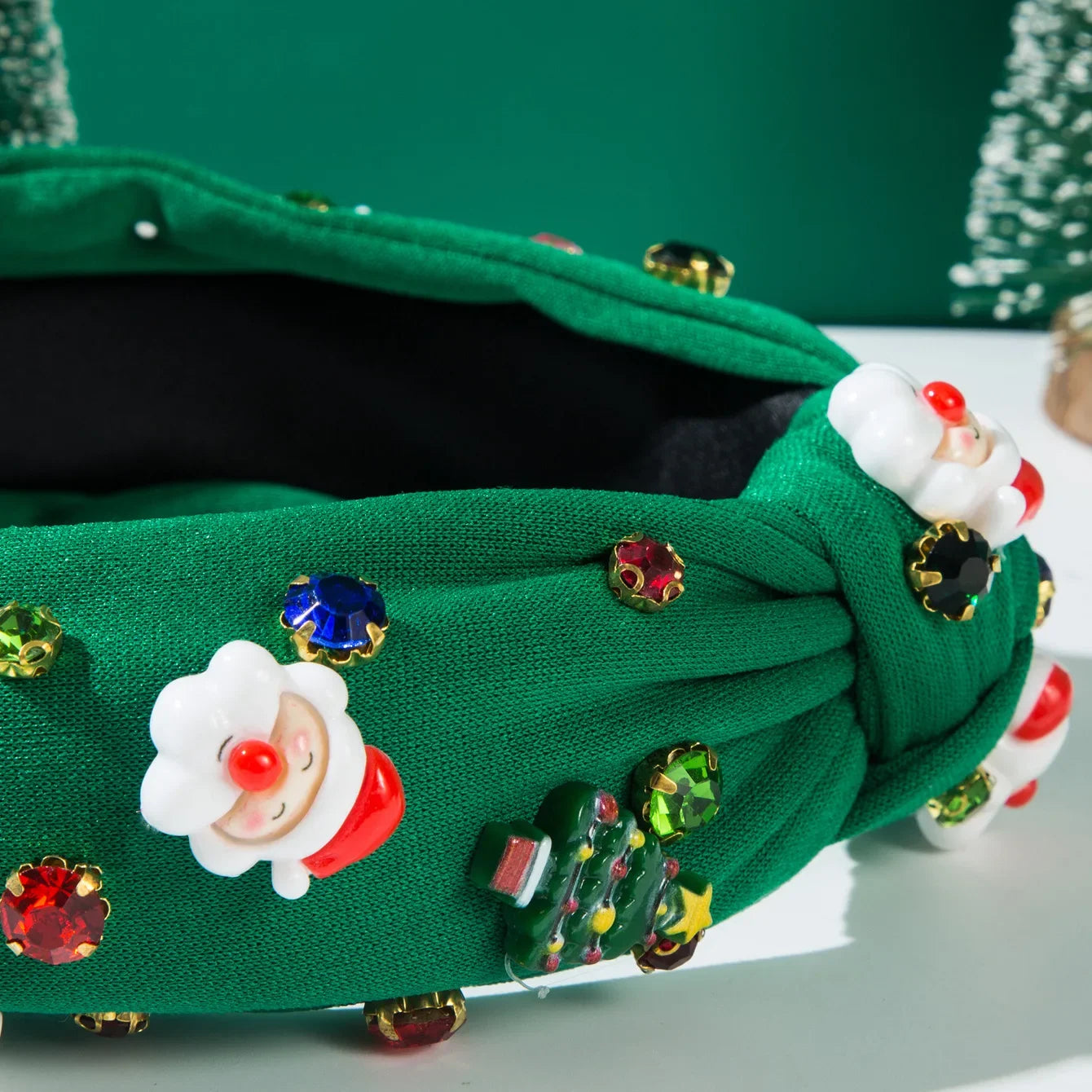 Christmas Knotted Headband with Rhinestones