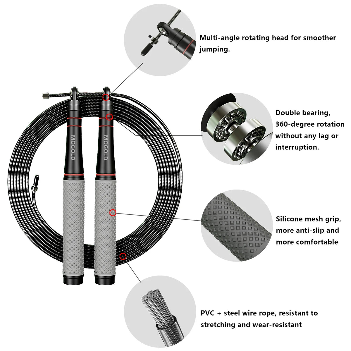 Speed Jump Rope, Heavy-Duty Adjustable Rope, Lightweight Design, Smooth Ball Bearing Rotation, Suitable for CrossFit Training by Haraps.com