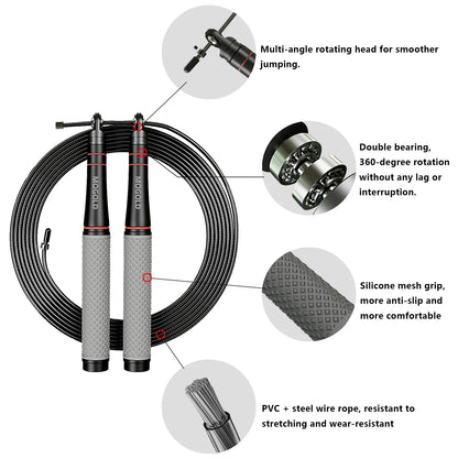 Speed Jump Rope, Heavy-Duty Adjustable Rope, Lightweight Design, Smooth Ball Bearing Rotation, Suitable for CrossFit Training by Haraps.com