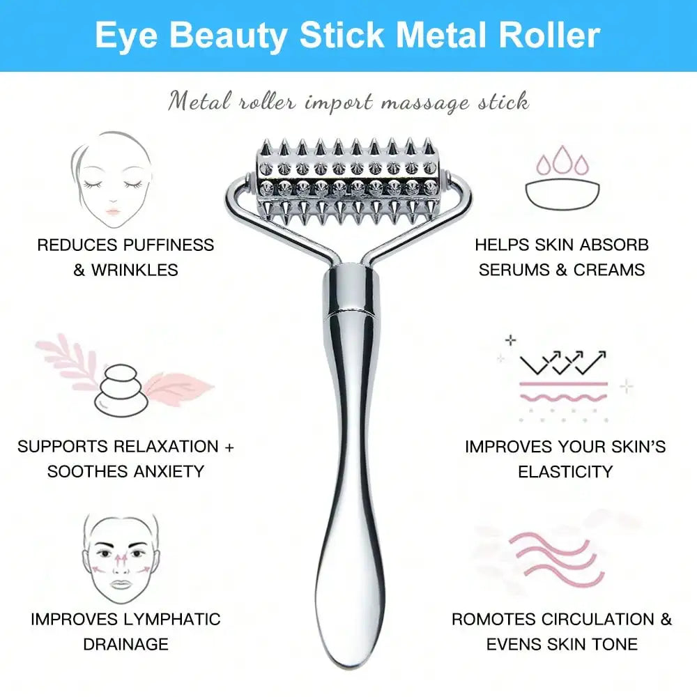 Vibrant Steel Spa Facial Roller For Deep Tissue Therapy by Haraps.com