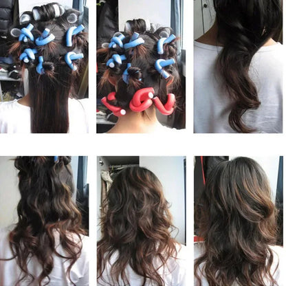 10 Pack Flexible Hair Curling Rods