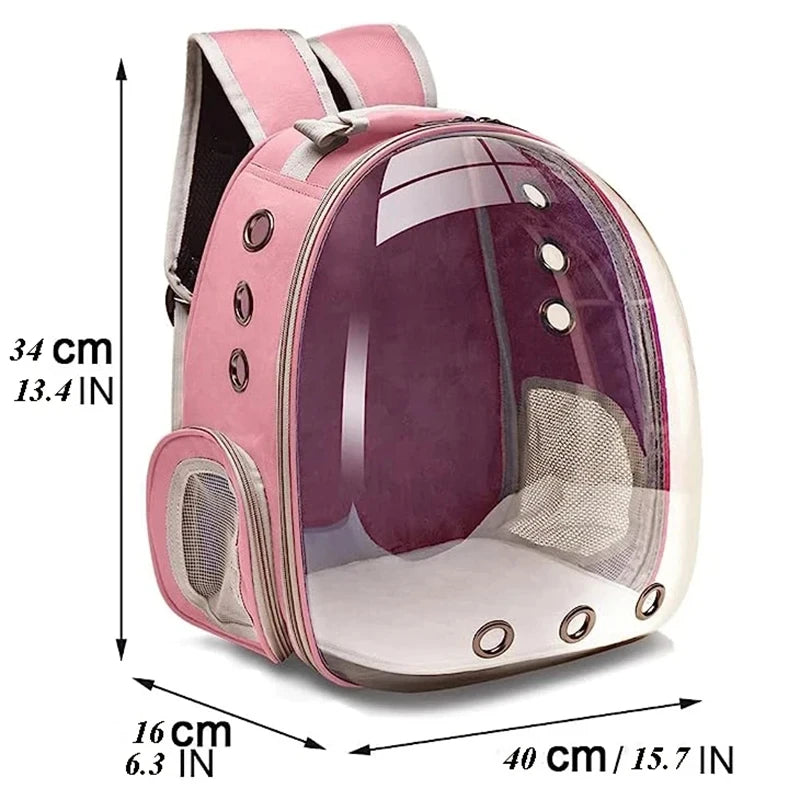 Transparent Capsule Pet Carrier Backpack – Breathable Travel Bag for Cats, Puppies & Small Animals