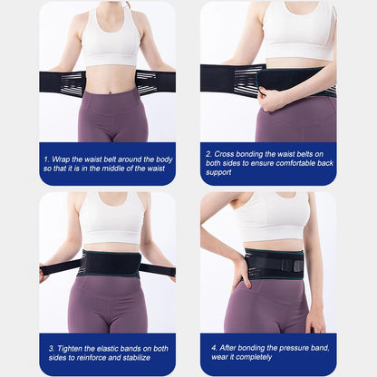 1PCS Lower Back Brace for Pain Relief – Adjustable Lumbar Support Belt for Sciatica- Breathable & Stabilizing with 4 Steel Stays by Haraps.com