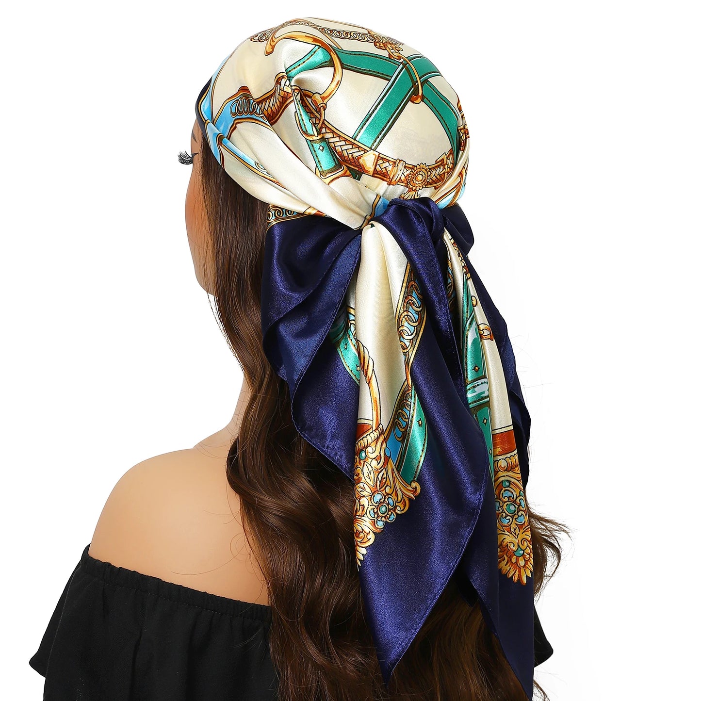 Satin Silk Square Head Scarf (90cm x 90cm)