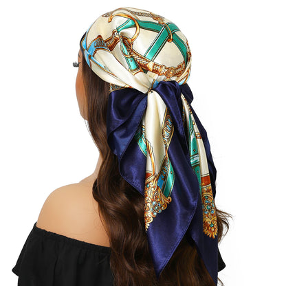 Satin Silk Square Head Scarf (90cm x 90cm)