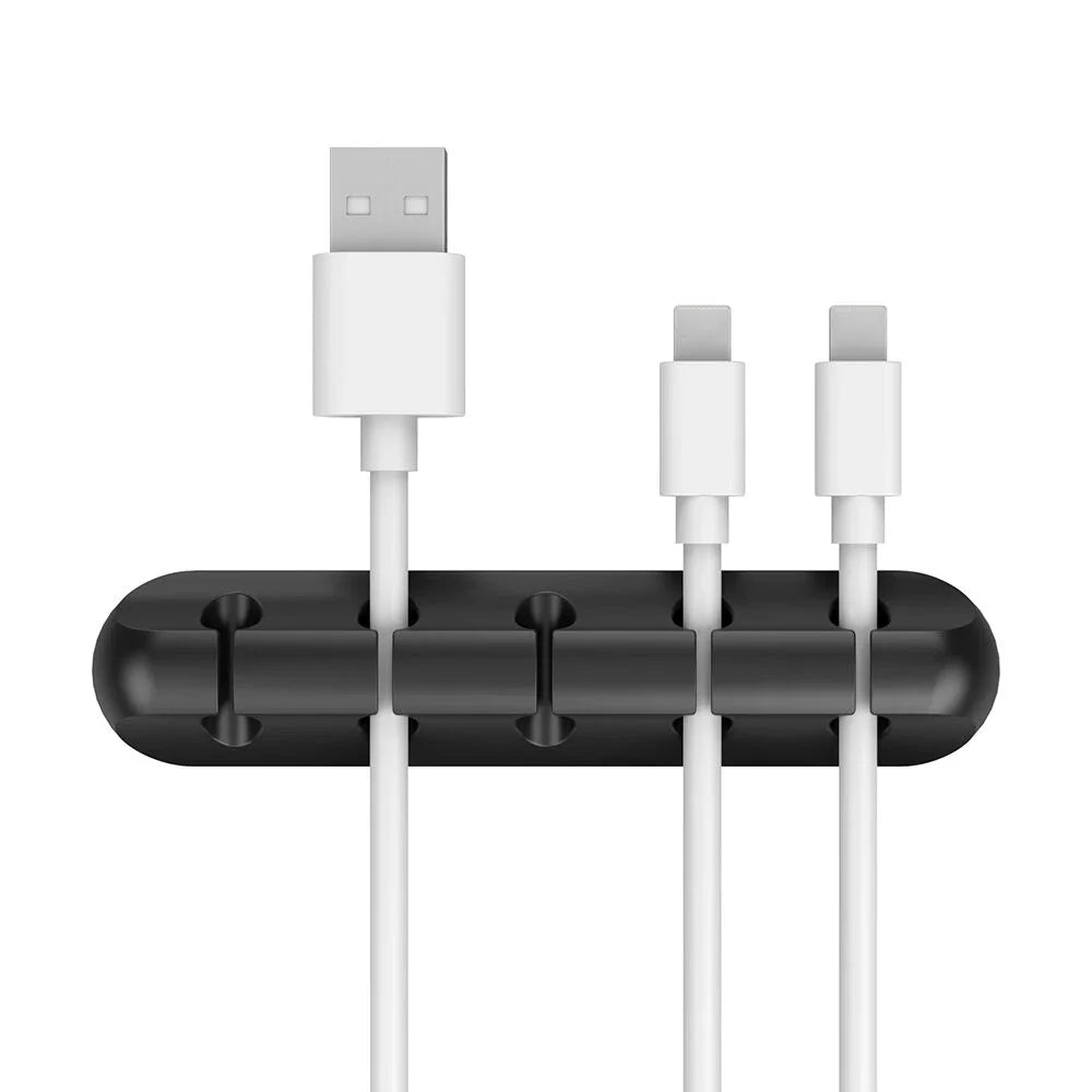 Silicone USB Cable Organizer - Cable Winder & Desktop Tidy Clips for Mouse, Headphones, and Wires