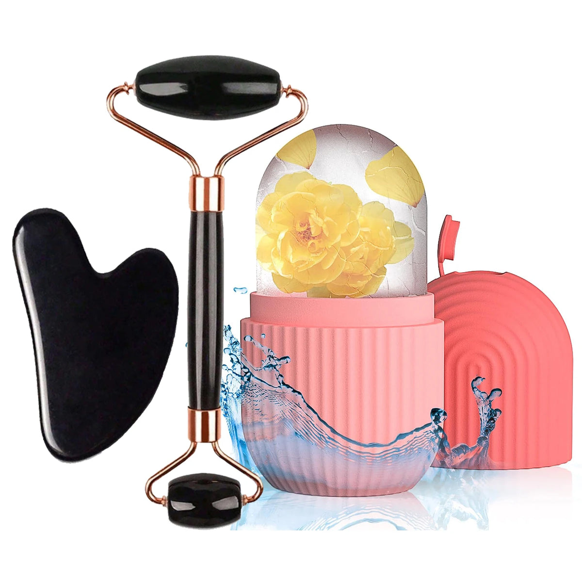 GlowIce Ice Face Roller Set Stainless Steel Lifting Tool by Haraps.com