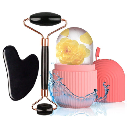 GlowIce Ice Face Roller Set Stainless Steel Lifting Tool by Haraps.com