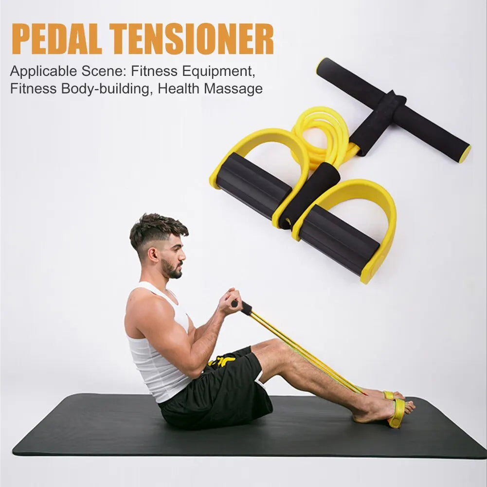 Multi-Function Tension Rope Bands with 4-Tube Elastic Pedal Puller