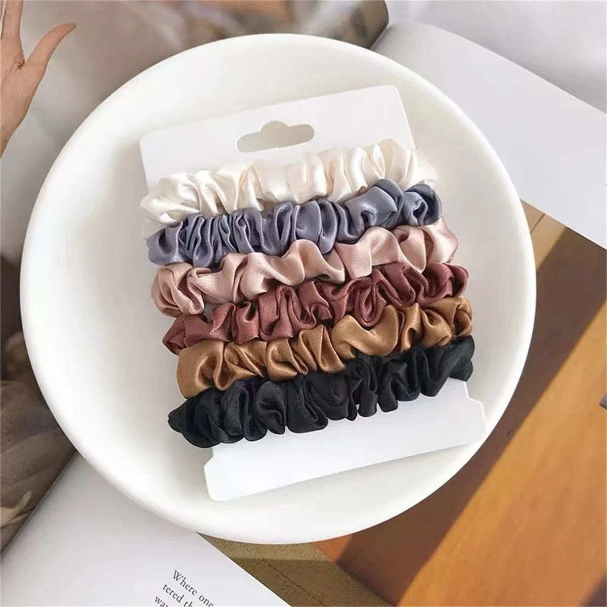 6 Pack Satin Hair Scrunchies
