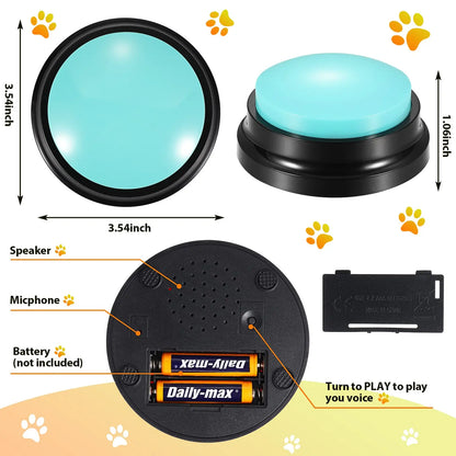 Recordable Voice Communication Buttons for Pets - Interactive Training and Intelligence Toy