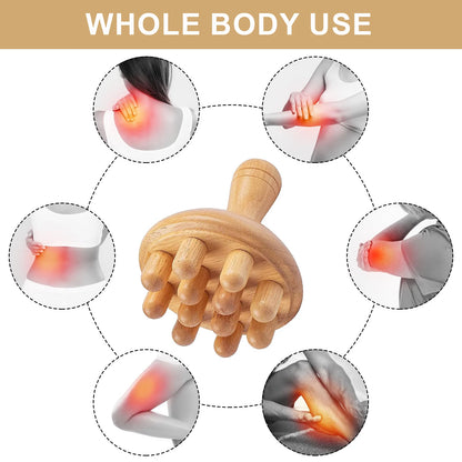 Zennify Wooden Mushroom Massager Tool for Muscle Relief by Haraps.com