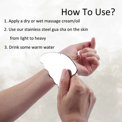 LuxGua Stainless Steel Facial Gua Sha Board by Haraps.com