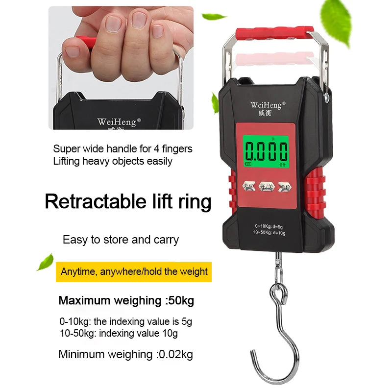 Digital Hanging Hook Scales with Measuring Tape
