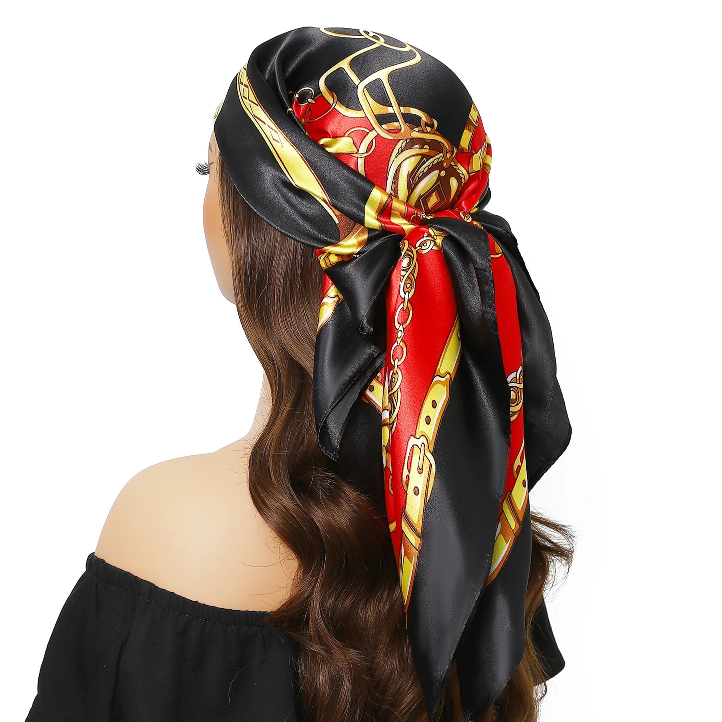 Satin Silk Square Head Scarf (90cm x 90cm)