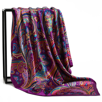 Satin Silk Square Head Scarf (90cm x 90cm)