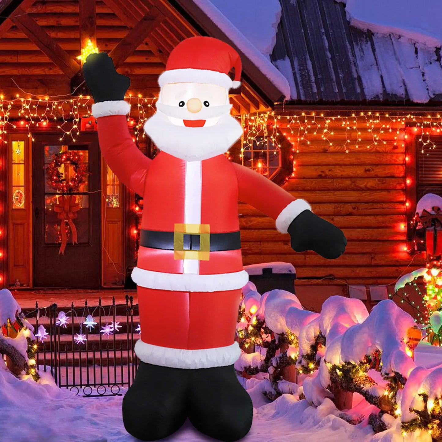 Christmas Inflatable Santa Decoration with LED Lights