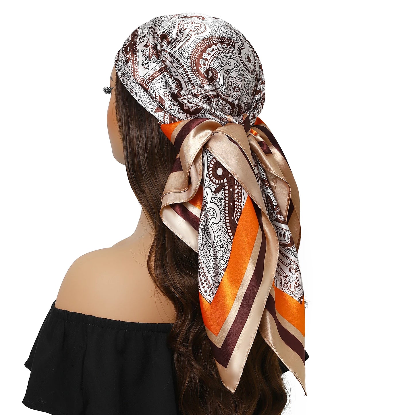 Satin Silk Square Head Scarf (90cm x 90cm)