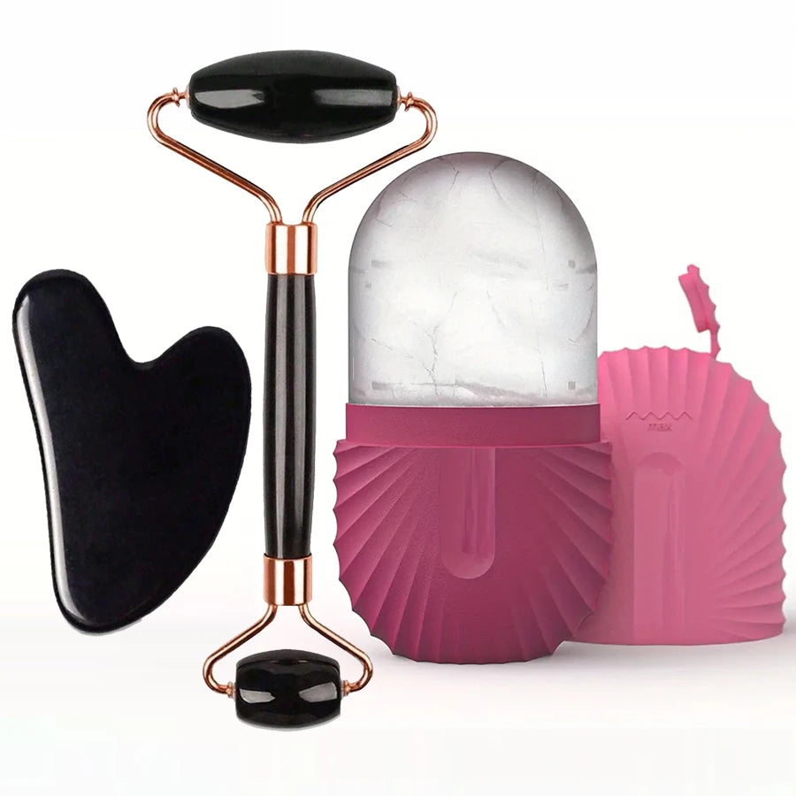 Purify Ice Face Roller Set With Gua Sha Tool by Haraps.com