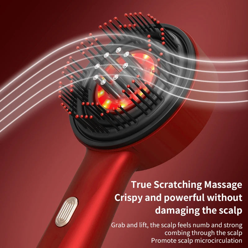 Electric Scalp Massage Comb with Red Light Therapy – Hair Growth & Liquid Applicator Comb