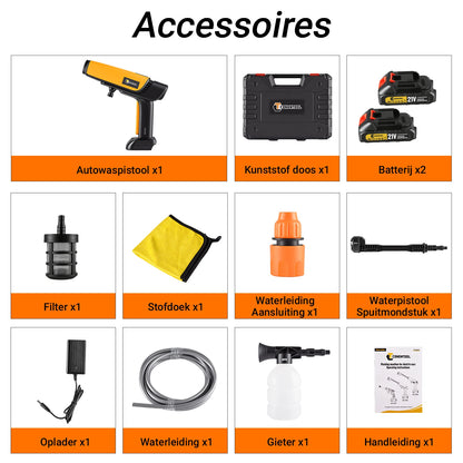 6 in 1 Spray Head High Pressure Car Washer 200Bar Garden Water Guns 22000RPM with 2 Battery for Makita 18V Battery Pin by Haraps.com