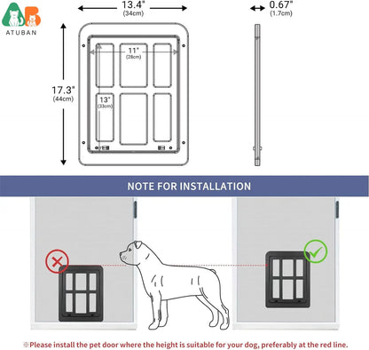 Dog Door for Sliding Door, Lockable Dog Screen Door with Magnetic Closure