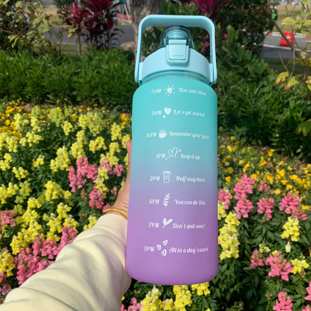 Motivational Sports Water Bottle with Time Marker