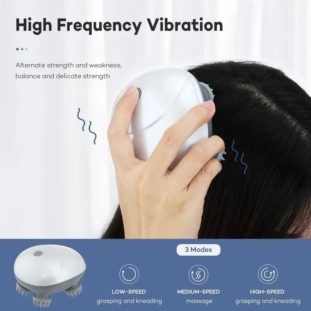 Electric Scalp & Head Massager with Red Light Therapy – Anti-Stress Relaxation Tool