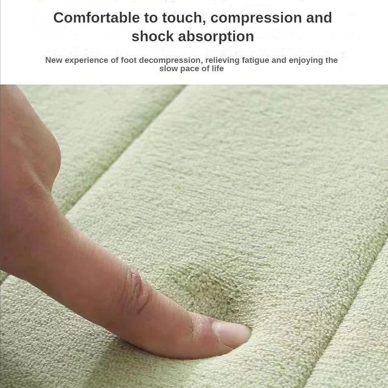 Super Absorbent Striped Coral Velvet Bathroom Floor Mat