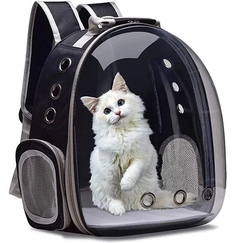 Transparent Capsule Pet Carrier Backpack – Breathable Travel Bag for Cats, Puppies & Small Animals