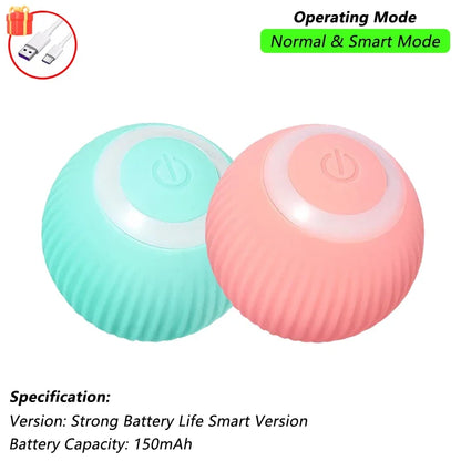 Cat Interactive Smart Ball Toy – Rechargeable Rolling Ball with Tail, Obstacle Avoidance & LED Modes