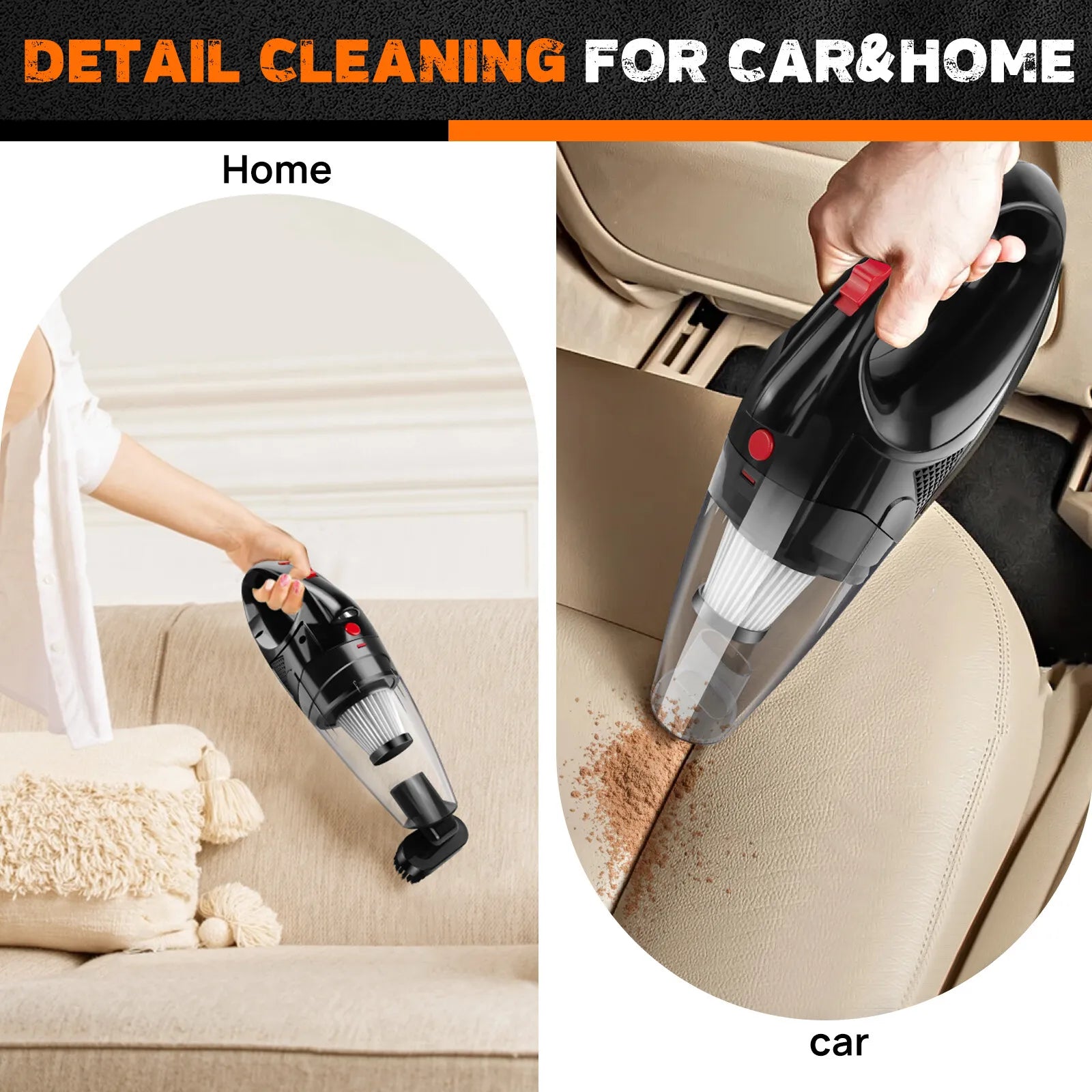 Mini Cordless Handheld Vacuum Cleaner Powerful Suction USB Rechargeable Lightweight Portable Vacuum for Car Home Pet Hair Sofa Carpet Office Cleaning by Haraps.com