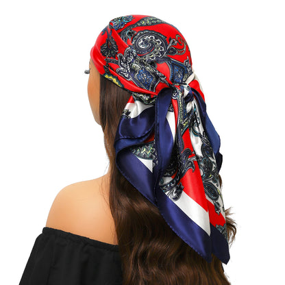 Satin Silk Square Head Scarf (90cm x 90cm)