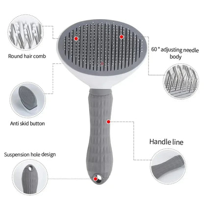 Self-Cleaning Pet Grooming Brush – Hair Remover Comb for Dogs & Cats