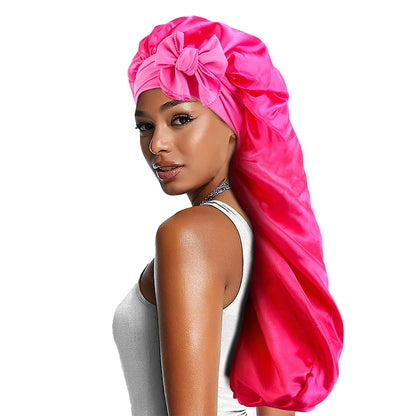 Long Bowknot Satin Bonnet